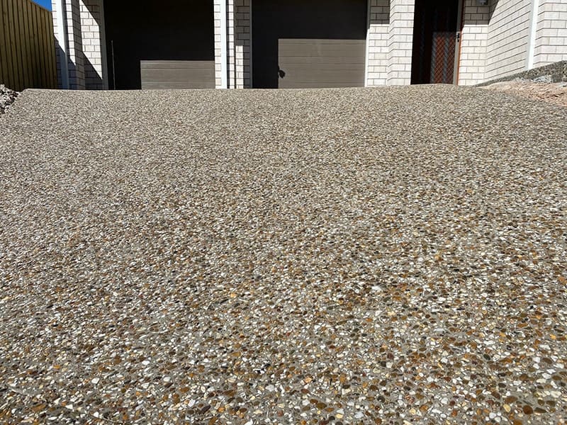 Plain brushed concrete driveway in Mawson Lakes